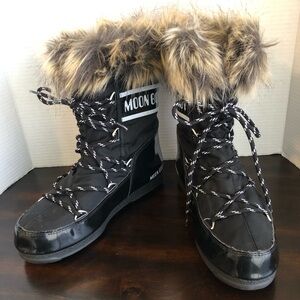 Women’s Black Monaco Low Moon Boot Size US 7